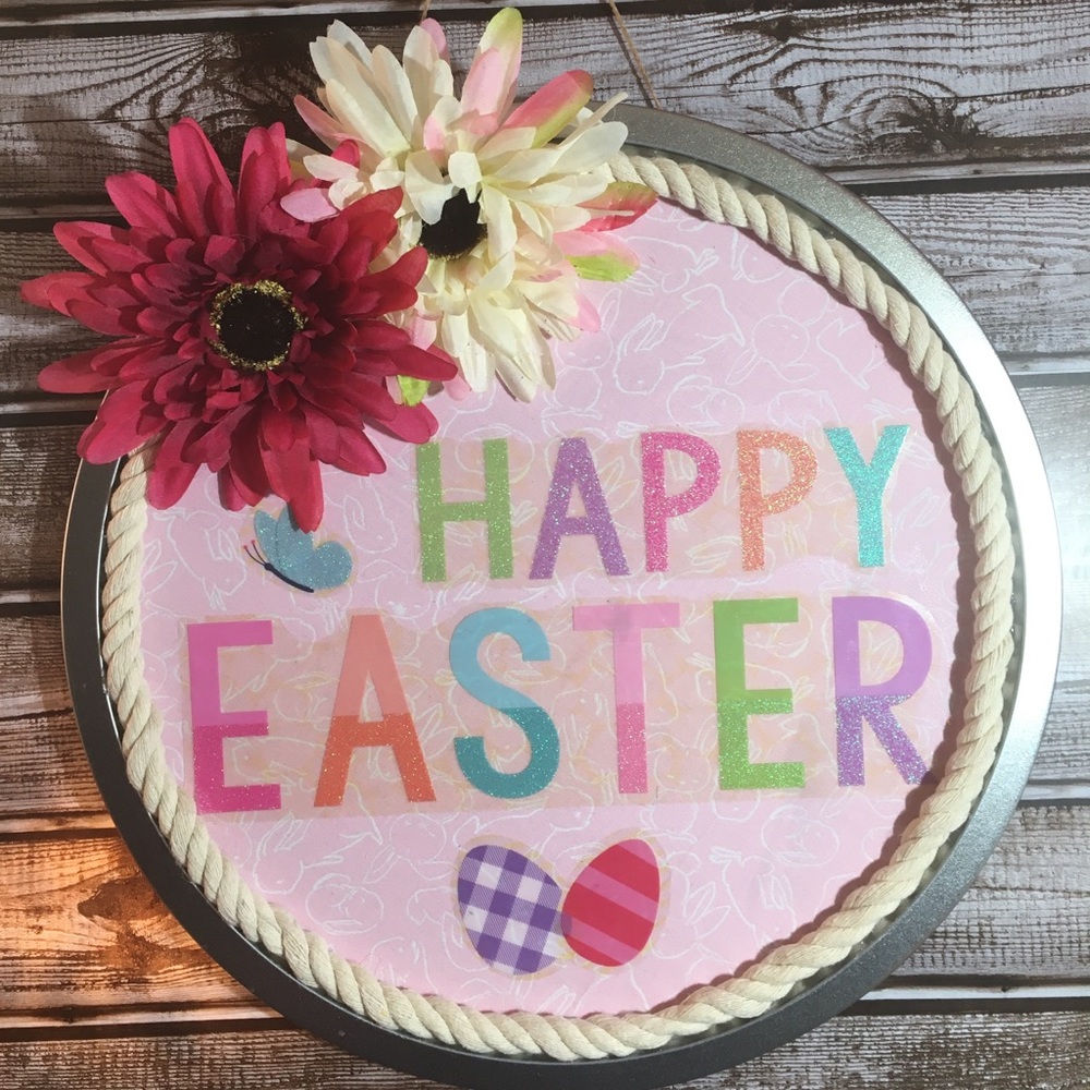 happy easter wreath